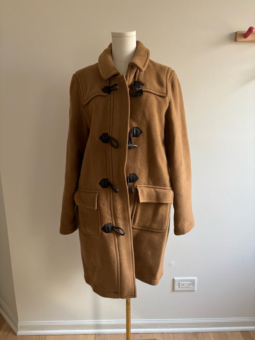Brooks Brothers 100% Wool Duffle Women’s Coat Camel Size 12